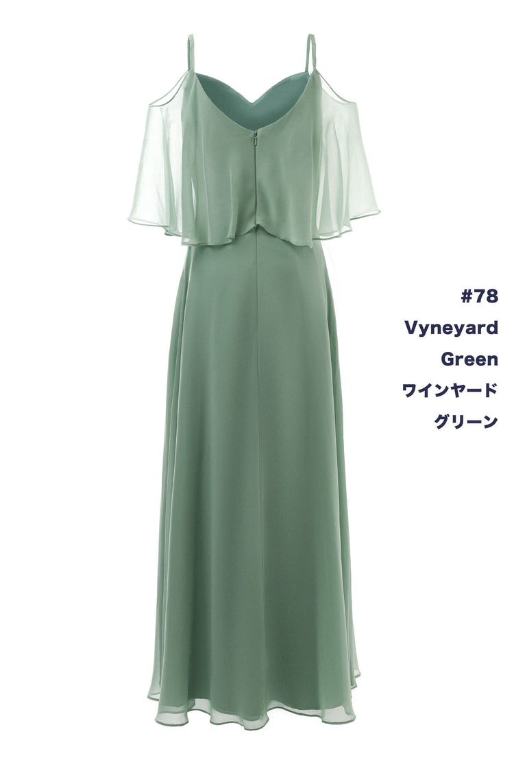 NV1015 2Way シフォン ロングドレス 150色