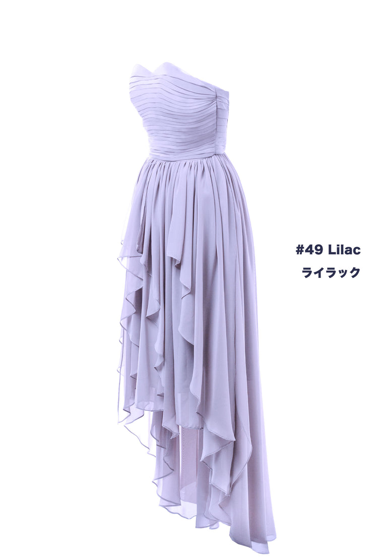 NV1016 フリルスカート シフォン ロングドレス 150色